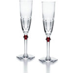 Фужеры Baccarat Harcourt Eve c красной каплей для шампанского набор из 2-х