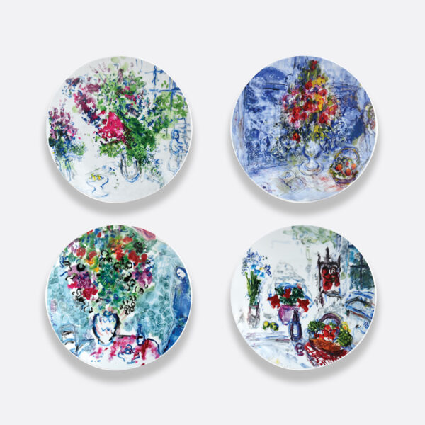 Тарелки для салата и десерта Les Bouquets De Fleurs De Marc Chagall 21 см набор из 4-х