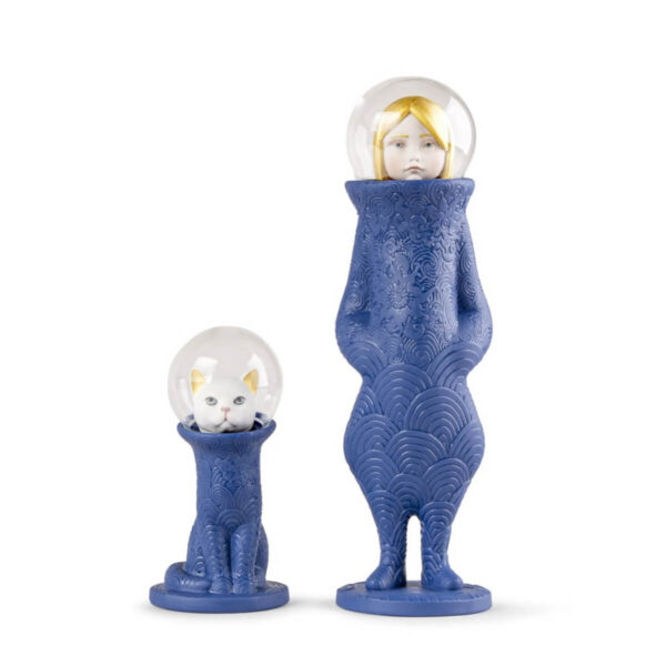 Скульптура Lladro Cosmic Girl and Cat Космическая девушка и кот