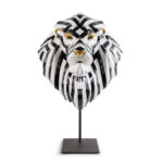 Скульптура Lladro Lion mask Маска льва чёрно-золотая