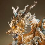 Скульптура Lladro Great Dragon Большой Дракон с золотым блеском