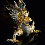 Скульптура Lladro Great Dragon Большой Дракон с золотым блеском