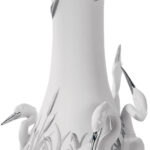 Ваза Lladro Herons' Realm Царство цапель с серебряным блеском