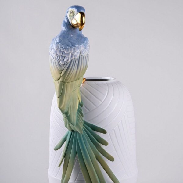 Ваза Lladro Macaw Bird Попугай Ара сине-зелёный