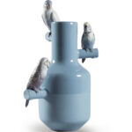 Ваза Lladro Parrot Parade Парад попугаев синяя