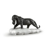 Скульптура Lladro Black Panther with Cub Черная пантера с детёнышем
