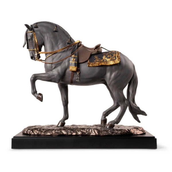 Скульптура Lladro Spanish pure breed Испанский чистокровный конь чёрная