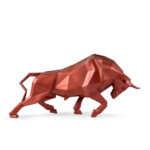 Скульптура Lladro Bull Бык оригами красная