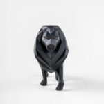 Скульптура Lladro Lion Лев оригами чёрная