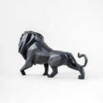 Скульптура Lladro Lion Лев оригами чёрная