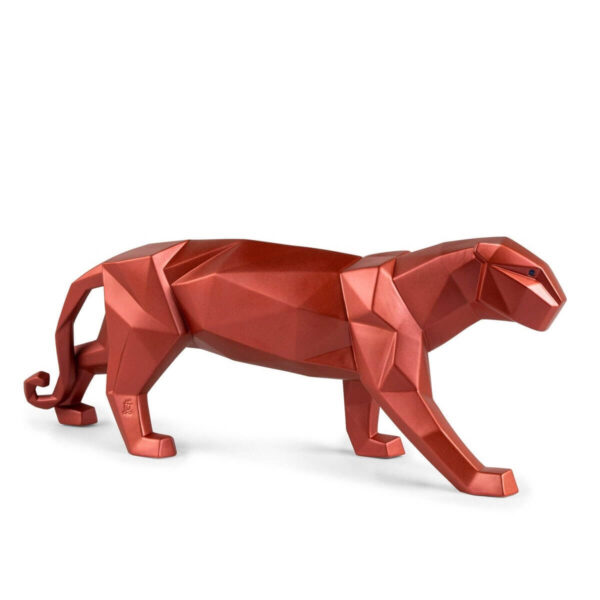 Скульптура Lladro Panther Пантера оригами красный металлик