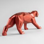 Скульптура Lladro Panther Пантера оригами красный металлик
