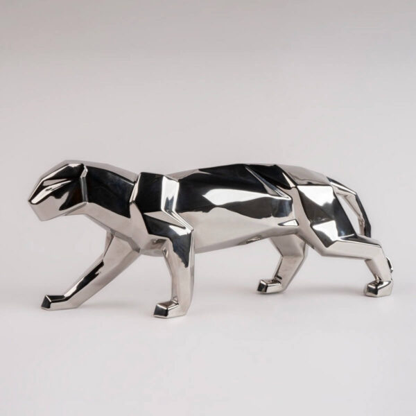 Скульптура Lladro Panther Пантера оригами серебряная