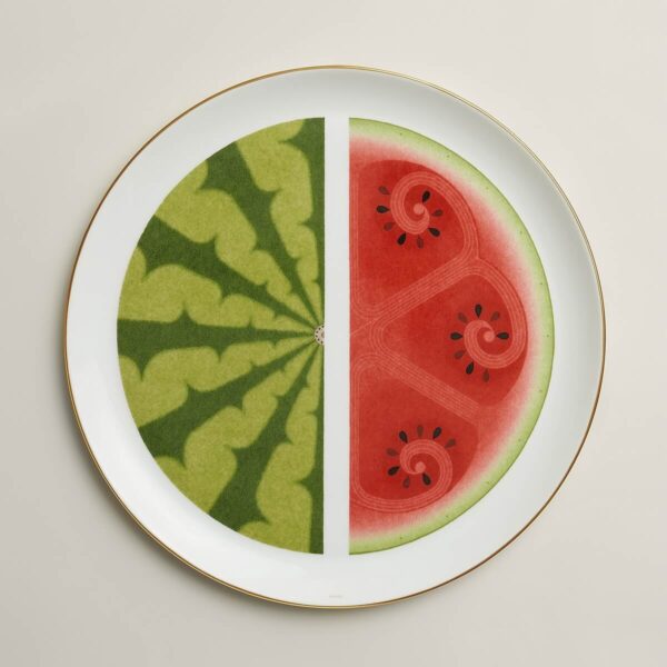 Блюдо для торта Hermès Kaorumi Watermelon Арбуз круглое