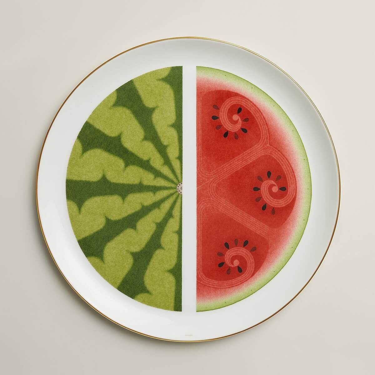 Блюдо для торта Hermès Kaorumi Watermelon Арбуз круглое Блюдо для торта Hermès Kaorumi Watermelon Арбуз круглое