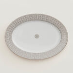 Блюдо овальное Hermès Mosaique au 24 platinum маленькое