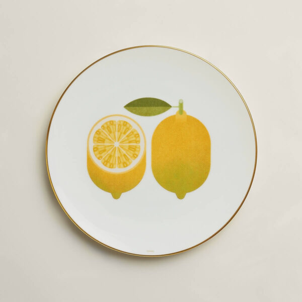 Тарелка для салата и десерта Hermès Kaorumi Lemon Лимон