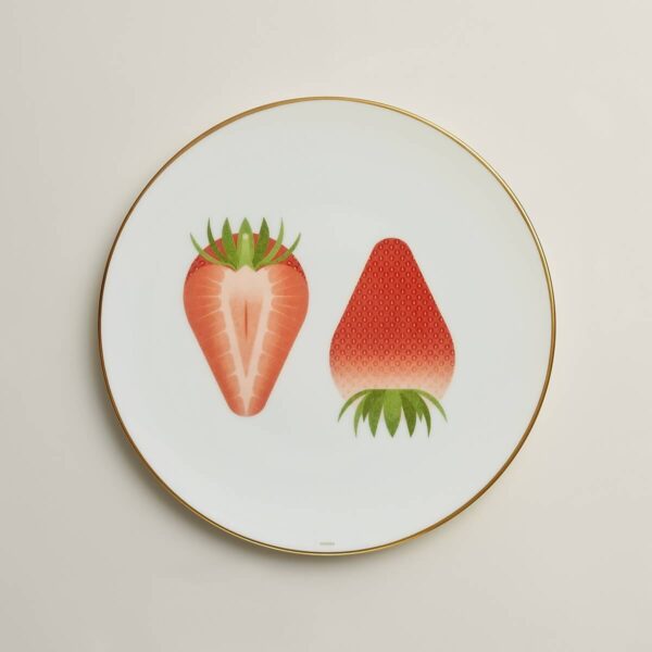 Тарелка для салата и десерта Hermès Kaorumi Strawberry Клубника