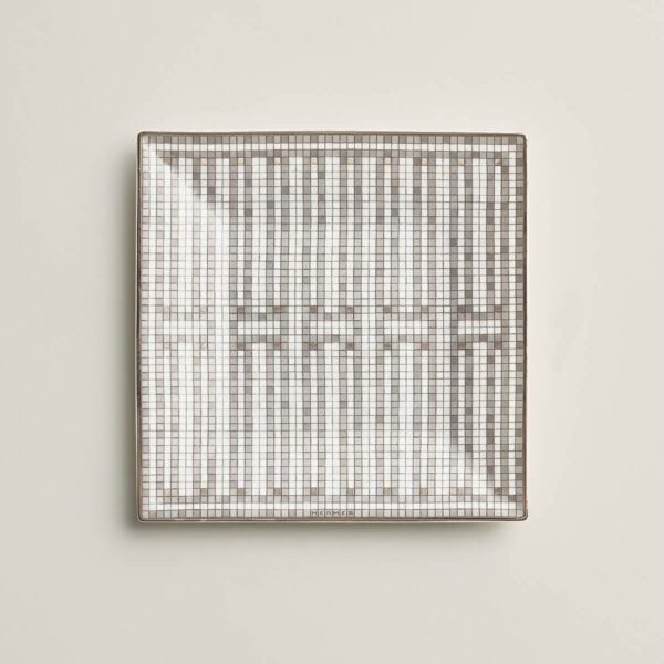 Тарелка квадратная Hermès Mosaique au 24 platinum №2