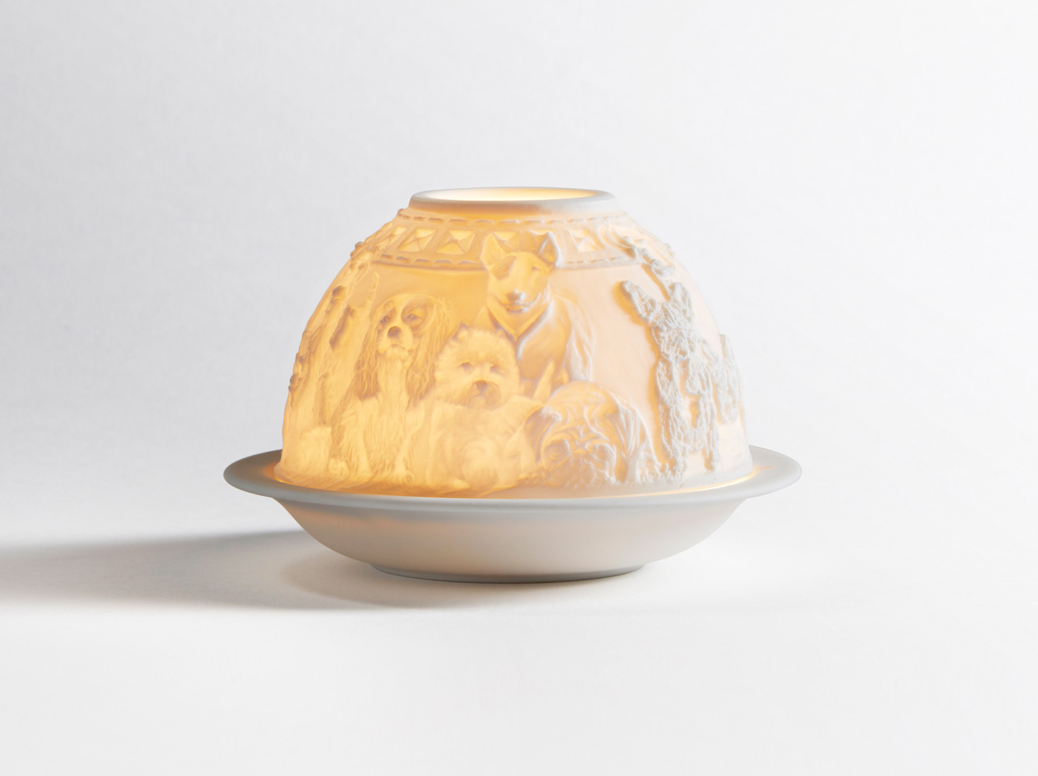 New_LesChiens_Jour Led-Подсвечник Литофания Bernardaud Les chiens Собаки — изображение 1