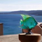 Скульптура Daum Ange Royal Mer De Corail Рыба Королевский Ангел бирюзовая