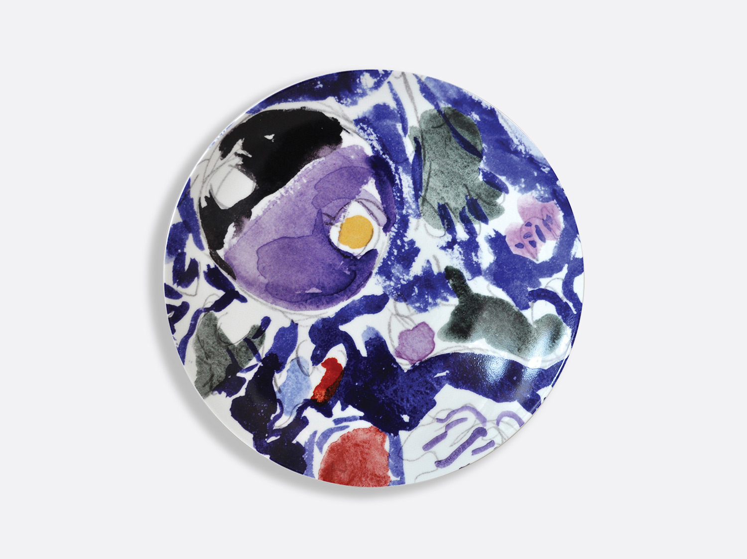 VitrauxHadassah_Assiette21_bleu_fonce_MarcChagall-ADAGP_-Paris_-2020-Chagall Тарелки для салата и десерта Bernardaud Les Vitraux D'Hadassah Marc Chagall 21 см набор из 6-ти — изображение 10