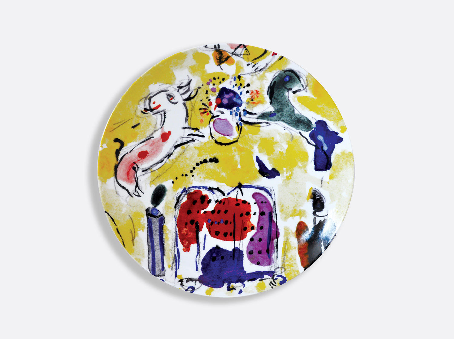 VitrauxHadassah_Assiette21_jaune_MarcChagall-ADAGP_-Paris_-2020-Chagall Тарелки для салата и десерта Bernardaud Les Vitraux D'Hadassah Marc Chagall 21 см набор из 6-ти — изображение 14