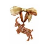 Новогодняя ёлочная игрушка Faberge Tsar Goat Коза с жёлтыми стразами 2027