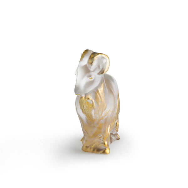 Скульптура Lalique Goat 2027 Коза с золотом