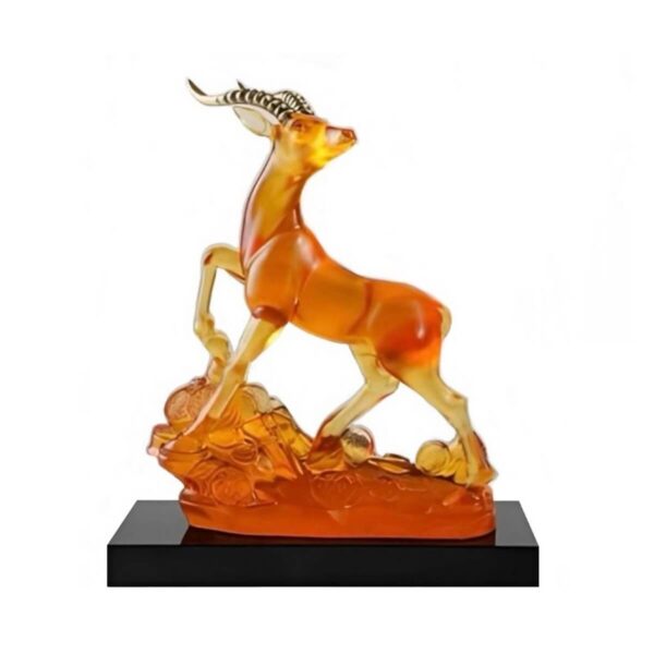 Скульптура Tsar Imperial (Faberge) Golden Antelope Золотая Антилопа светло-янтарная 2027