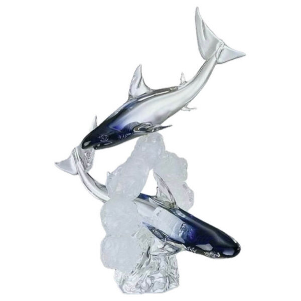 Скульптура Murano Sharks Cristallo Акулы