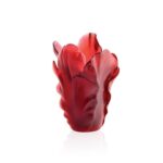 Ваза Daum Tulip красная маленькая